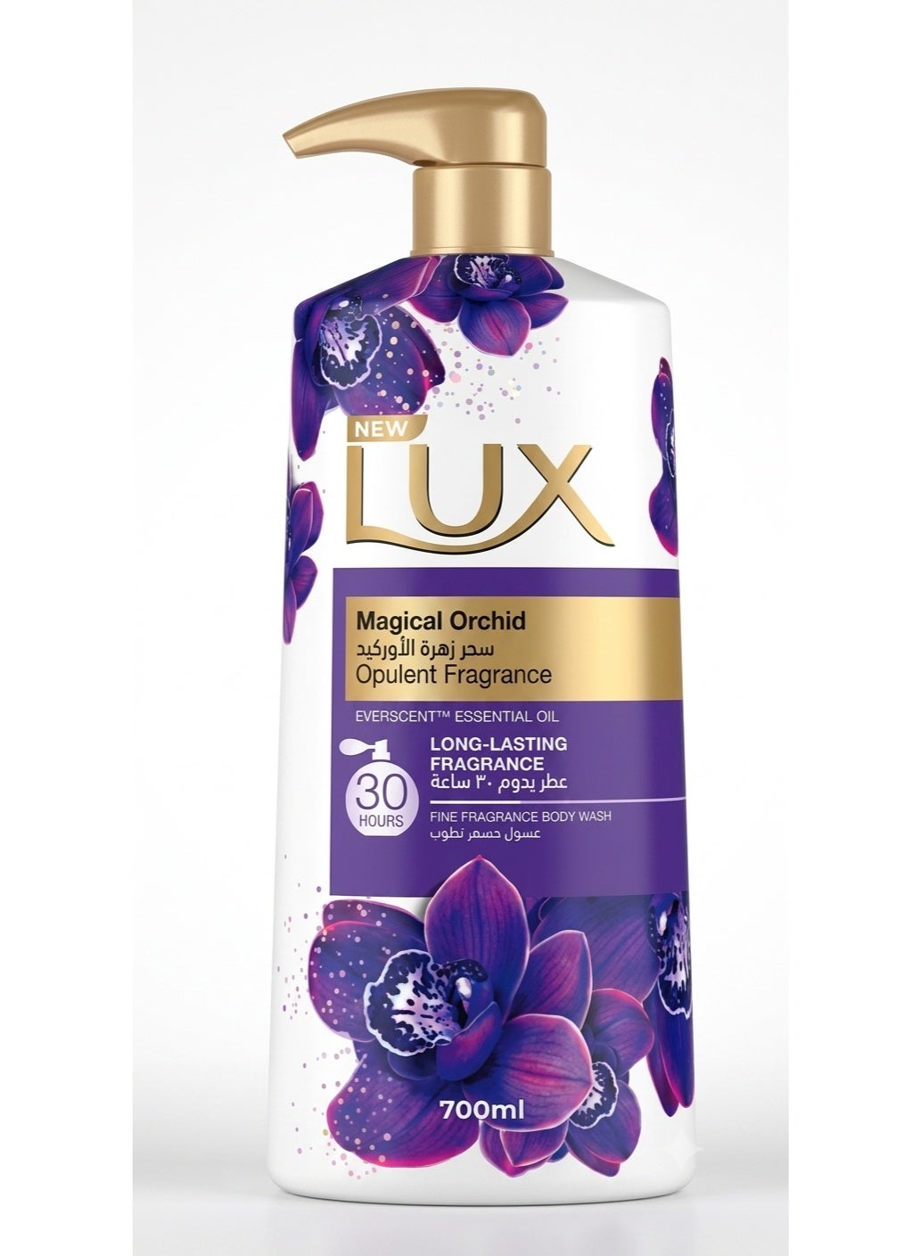 Lux Luxury Body Wash, New Magic Orchid Scent, 30 Hour Scent, with Eversent Essential Oil, 700ml, Give me a description and some features of this product