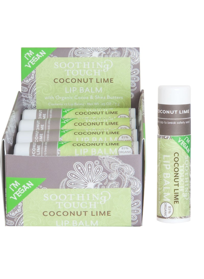 Soothing Touch - Soothing Touch Coconut Lime Vegan Lip Balm 25 oz 85 Organic Case of 12 - Image 1
