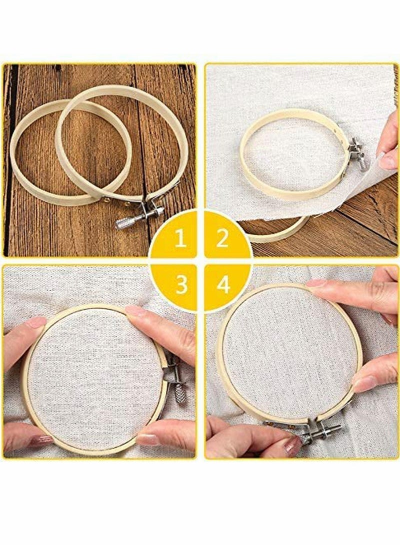 Excefore Embroidery Hoops, Bulk Wholesale Cross Stitch Hoop Ring, Art Craft Handy Sewing  (12 Pieces, 4 Inch) - Image 2
