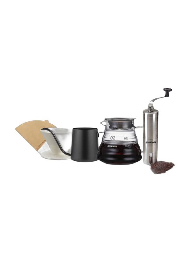 CHOIWIN طقم قهوة V60 طقم احترافي لصب القهوة مناسب للقهوة المصفاة والمرشحة، مناسب لطقم V60 مجموعة من 5 أدوات للقهوة المتخصصة - Image 1