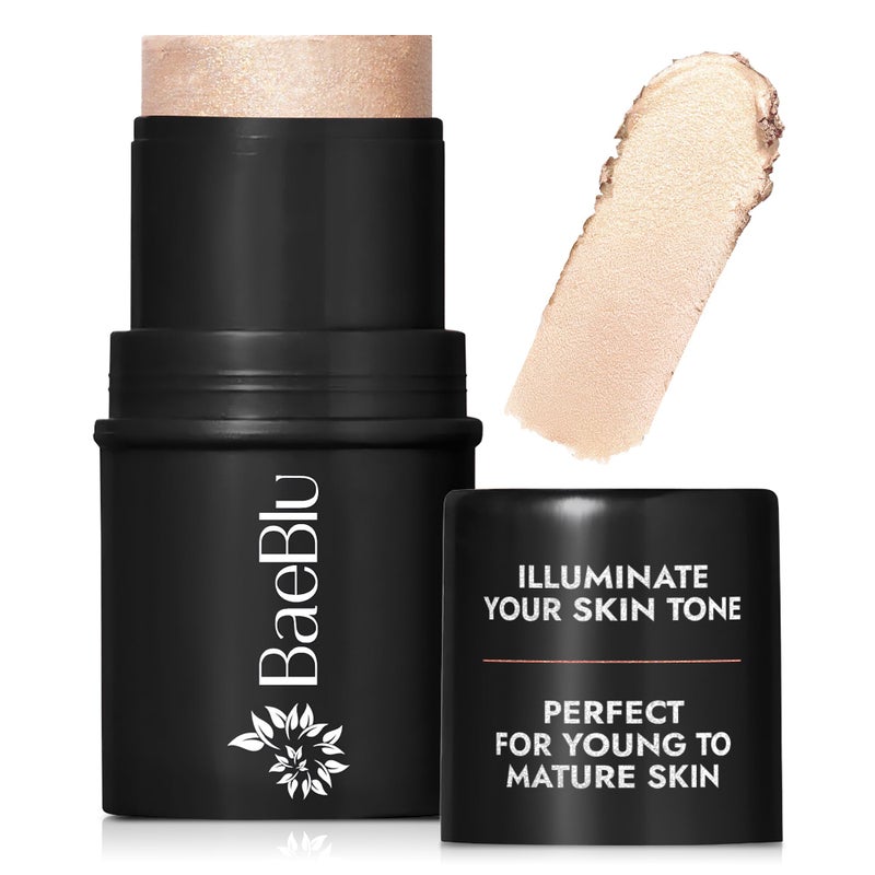 BaeBlu Organic Blush Tube Chardonnay 100 Natural Vegan Cream Blush Sticks MultiUse Bronzer Highlighter for Lips Cheeks Eyes Buildable Shimmer GlutenFree ParabenFree Made in USA