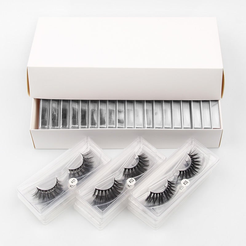 3D Dense Cross-Border Foreign Trade Faux Mink Fur False Eyelash Set, Natural Soft Eyelashes, 20 Pairs per Set - Image 1
