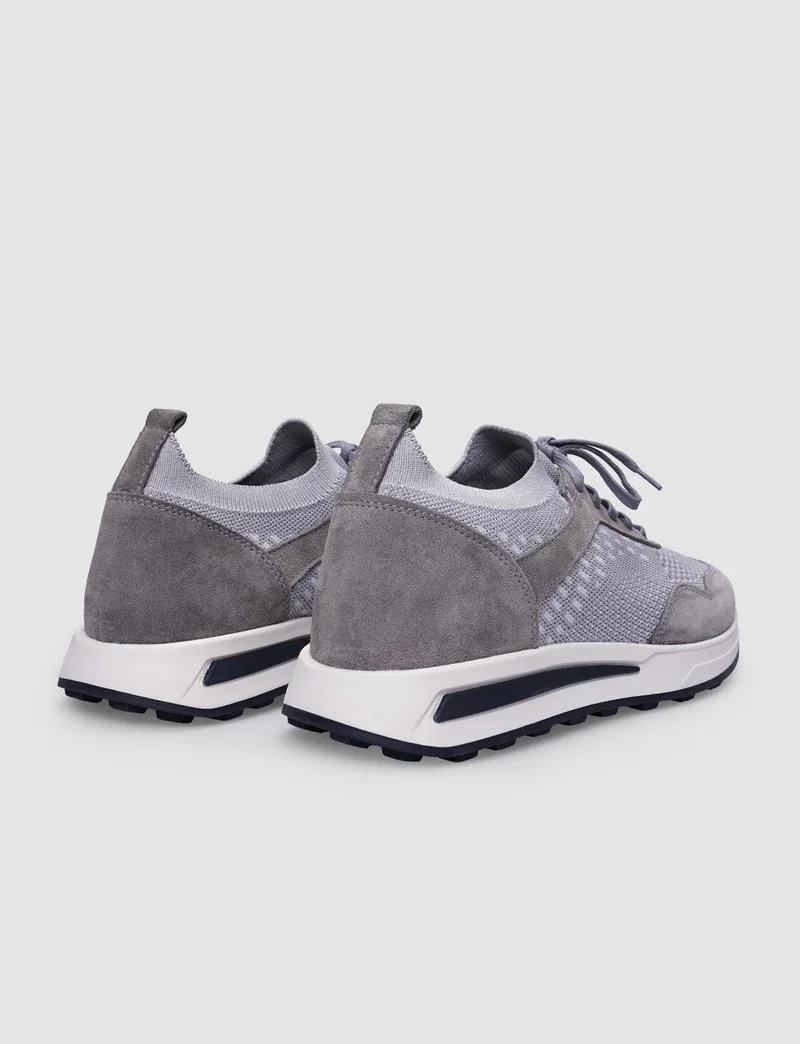 Cabani Knitwear Gray Lace-up Men's Sports Shoes