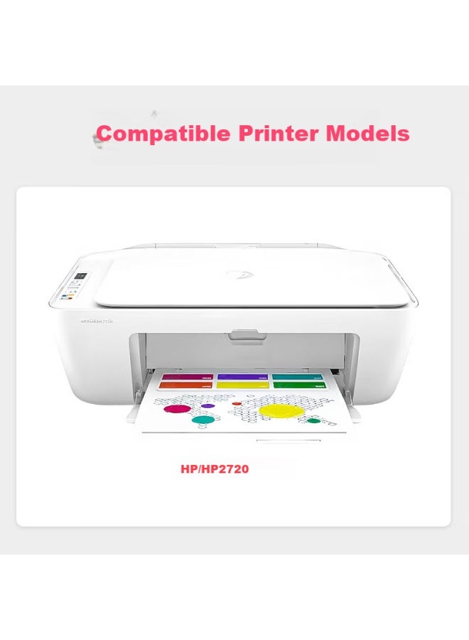 Huiwei Compatible With Hp 2720 Ink Cartridge, For Hp Deskjet 2720 Color Inkjet Printer For Students, Home And Office Use, Photo Printing, Black High-capacity Ink Cartridge