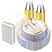 Bestluck 350PCS Clear Gold Plastic Plates for 50 Guests Disposable Dinnerware Set Includes 100 Clear Disposable Plates 150 Gold Silverware 50 Cups 50 Napkins for Party Wedding - Image 1