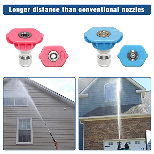 JANZ Pressure Washer Rotating Turbo Nozzle with 7 Spray Nozzle Tips Kit Multiple Spray Degrees 1/4 Inch Quick Connection,4000PSI - Image 5