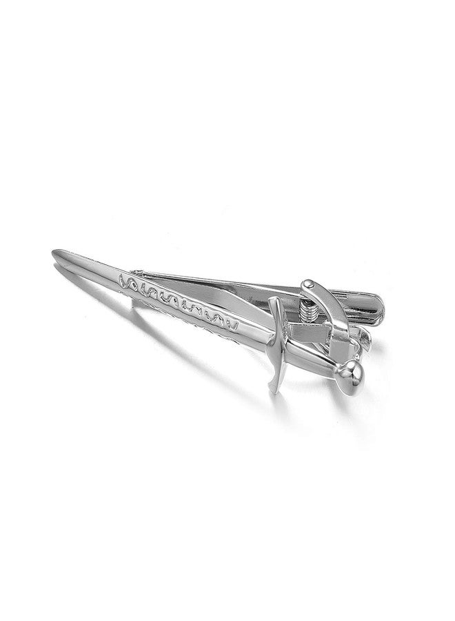 Yoursfs Silver scottish Sword Tie Clip for Men Warrior Tie Sharp Knif Tie Bar Clips Game Tie Pin - Image 5