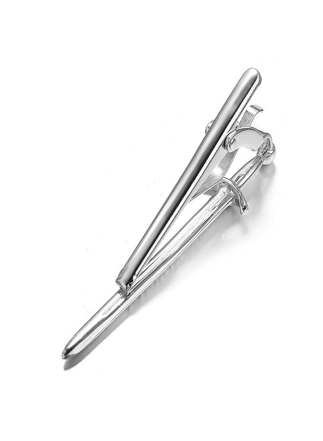 Yoursfs Silver scottish Sword Tie Clip for Men Warrior Tie Sharp Knif Tie Bar Clips Game Tie Pin - Image 4