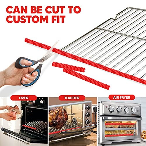 ThreadNanny Silicone Oven Rack Shield Guard, Extra Long 22” Red (2 Pack), Full Length Fit on Standard-sized USA Ranges - Heat Resistant Oven Rack Protectors - Prevents Hand and Arm Burns, Food Grade Cover - Image 4