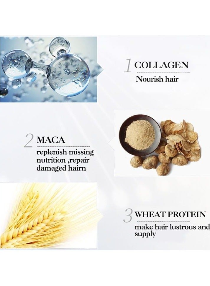 كارسيل قناع ماكا إسنس لإصلاح الشعر بالكولاجين ومضاد لتساقط الشعر 500 مل، علاج للشعر بالكولاجين، إصلاح عميق، ترطيب عميق، قناع شعر بالكولاجين بزيت الأرغان للشعر الجاف والتالف، لجميع أنواع الشعر، لون بيج - Image 4