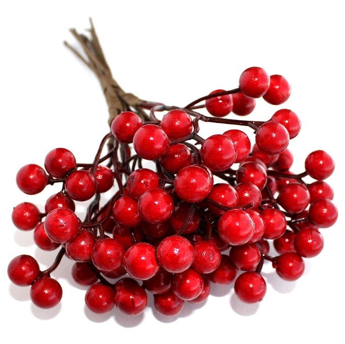 Artificial Berries Red Pip Berry Stems Clearance Spray for DIY Crafts Wreath Garland Christmas Ornaments Decoration Decorative Winter Floral Picks for Craft Decorations Home Holiday Decor