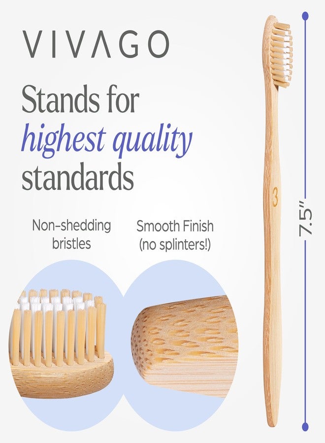 VIVAGO Bamboo Toothbrushes Medium Bristles 30 Pack - BPA Free Medium Bristles Toothbrushes for Adults - Eco-Friendly, Natural Wooden Toothbrush - Image 5
