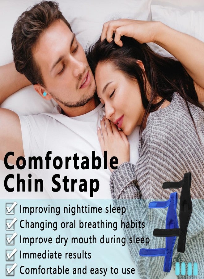 Charunee 2 Pcs Chin Strap for Sleeping,Adjustable Anti Snoring Chin Strap to Keep Mouth Closed,Jaw Strap for Sleep for Men Women,with Two Pairs of Earplugs,Stops Snoring & Dry Mouth - Image 2
