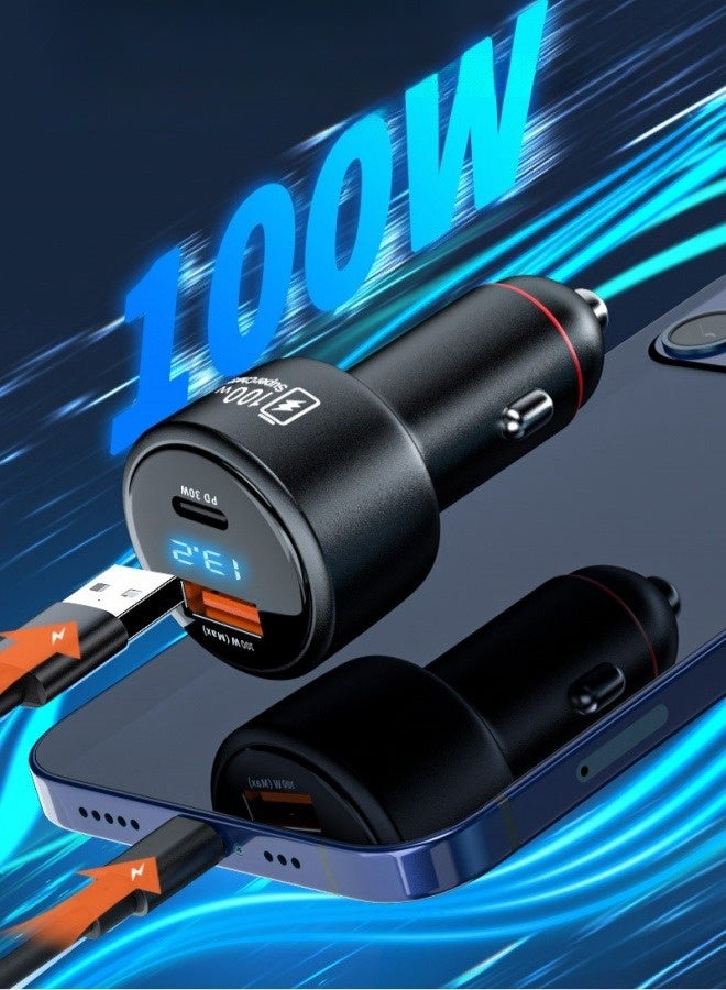USB C Car Charger, 100W PowerDrive PD＋ 2 Car Adapter With 30W PD Port For iPad, iPhone 12/12 Pro iPnone13/13Pro and 100W Fast Charge Port For Samsung S10/S9/S8 - Image 2