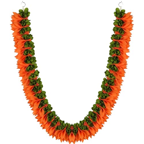 Daedal Crafters Flower Garland for Pooja Mandir Decoration, Hanging Mala for Photo Frame, Decorative Haar Mala for God Idols, Photo Frames of Loved Ones, Ancestors, Pitra & Pooja Room Décor (40 inch) - Image 3