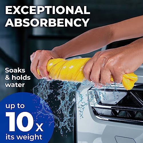 Mighty Cleaner Premium XL Shammy Towel for Car - 2pk (34”x25”) - Super Absorbent Chamois Cloth - Spots & Scratch-Free - Reusable Car Drying Towels - Image 2