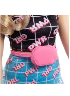Mattel Games Barbie Fashionistas Doll In Girl Power Print Outfit & Accessories  - Image 5