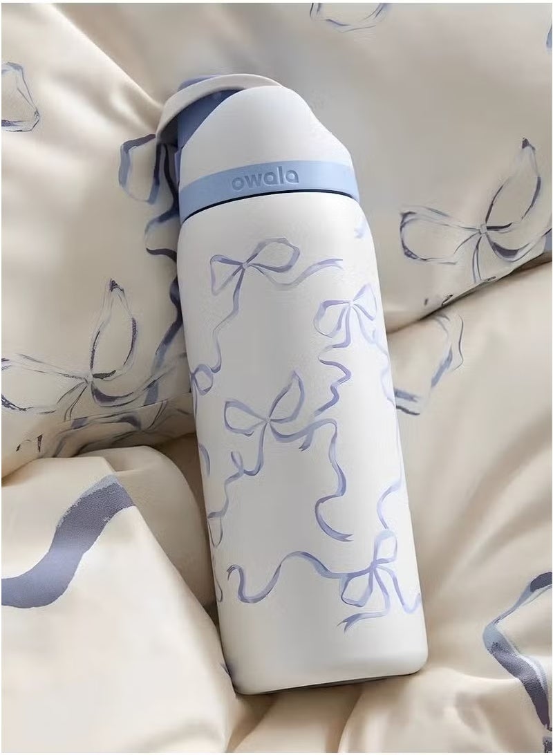 Freesip Insulated Stainless Steel Water Bottle With Straw For Sports And Travel, Bpa-Free, 24-Ounce,Blue Tie - view 3