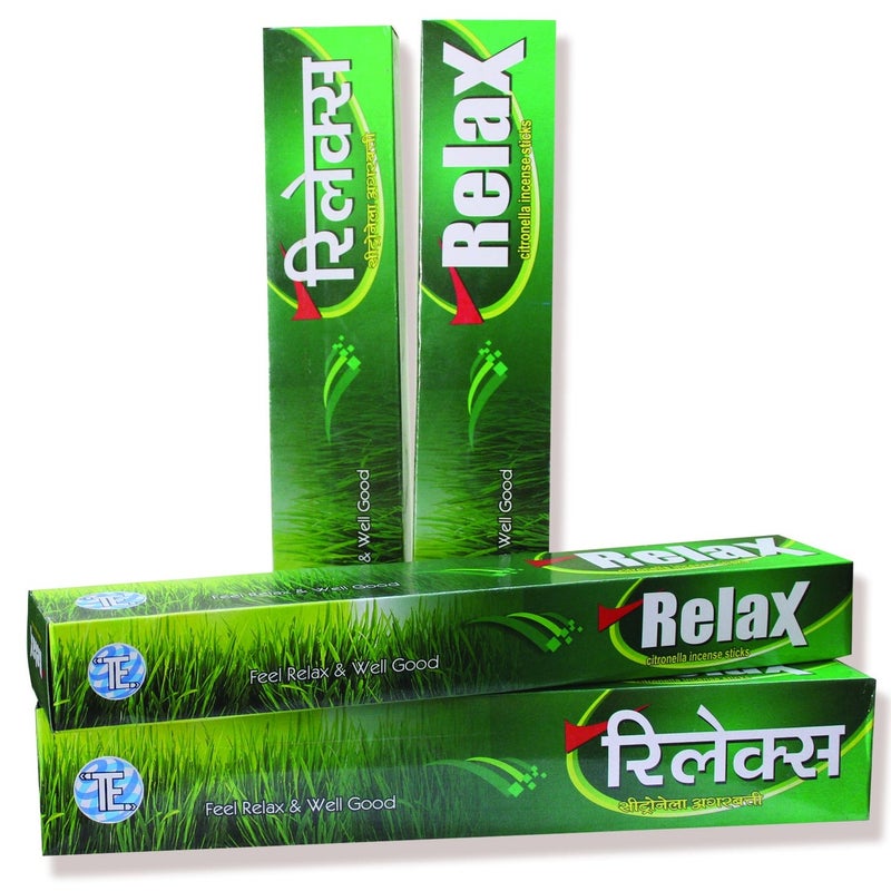 RELAX Mosquito Repellent Incense Sticks 100 Natural Ingredients Pack of 4