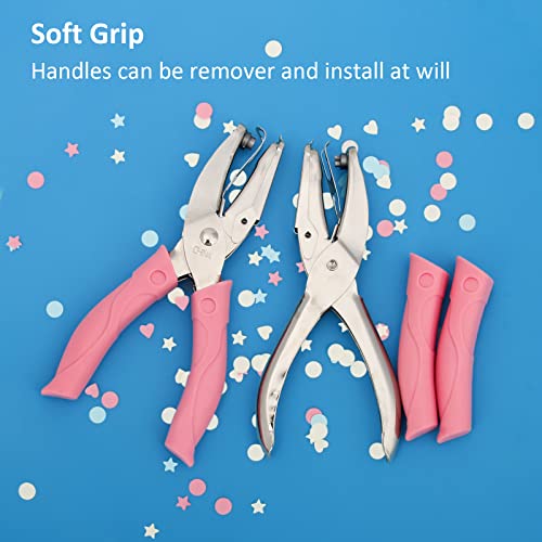Coolrunner 3-Piece Metal Single Hole Paper Punch - DIY Handheld Punch with Circle/Star/Heart-Shaped Hole Makers - Image 3