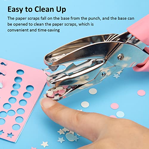 Coolrunner 3-Piece Metal Single Hole Paper Punch - DIY Handheld Punch with Circle/Star/Heart-Shaped Hole Makers - Image 4