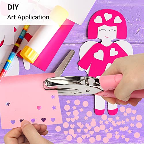 Coolrunner 3-Piece Metal Single Hole Paper Punch - DIY Handheld Punch with Circle/Star/Heart-Shaped Hole Makers - Image 5