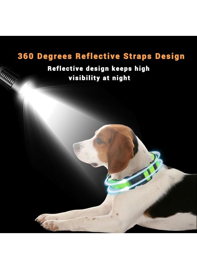 SAVITA 2 Pack Reflective Dog Collar with Safety Locking Buckle, Adjustable Soft Breathable Comfortable Nylon Pet Collar for Small, Medium and Large Dogs, Green, S - Image 5