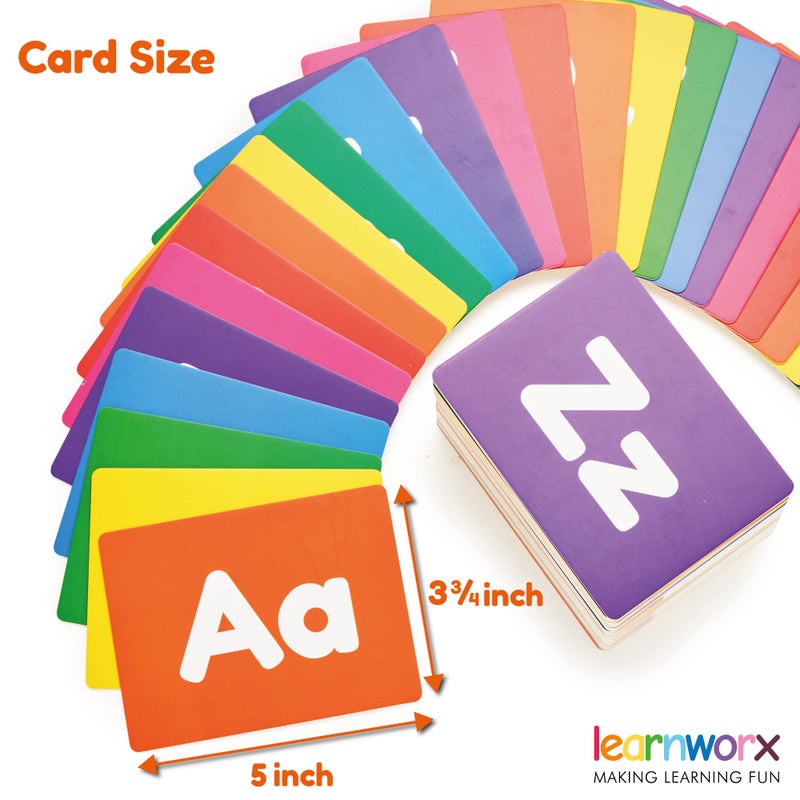 learnworx بطاقات تعليمية للأطفال الصغار 1-3 | بطاقات فلاش للأطفال تحتوي على الحروف والأرقام والحيوانات وألوان الكلمات | بطاقات كبيرة مثالية لرياض الأطفال | بطاقات فلاش من 12 شهرًا إلى 5 سنوات - Image 2