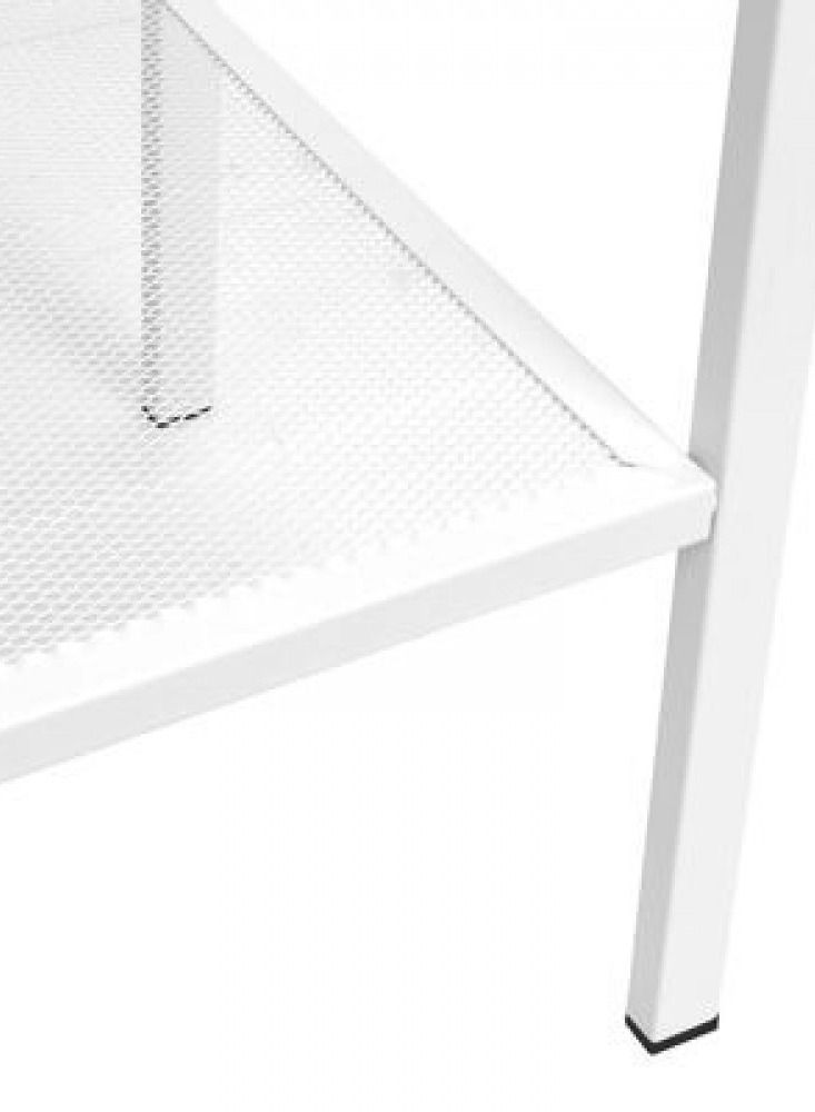 DRAMA HOME Storage Shelving Unit 4 Tiers Rectangular Shape White - Image 3