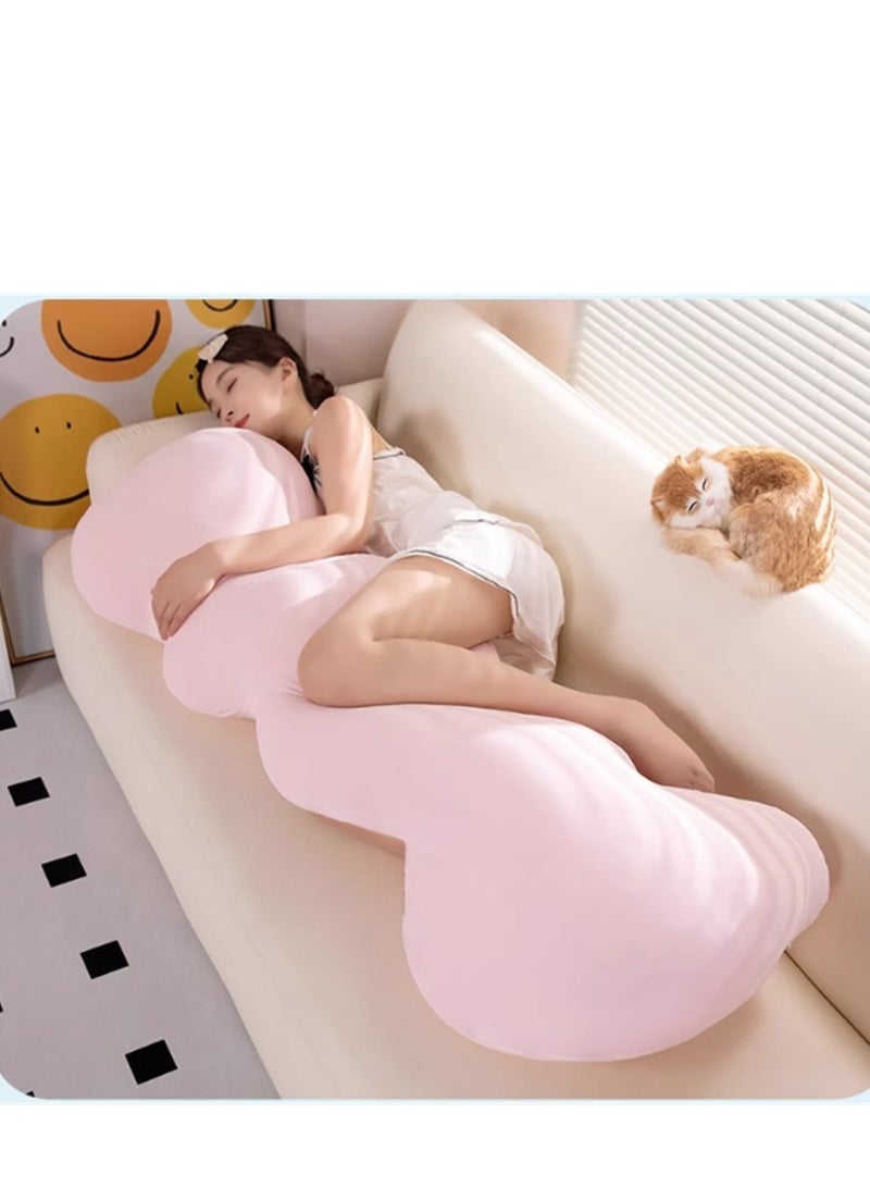 الوسادة الحنينة في شكل السحابة ، ملء القطن الناعم رمي الوسادة مع غسالة غسالة الوسادة ، المنزل الناعم الزخرفي الوسادة الجانب نائم وسادة الجسم للبنات والفتيان الجلوس والنوم ، الوردي - Image 1