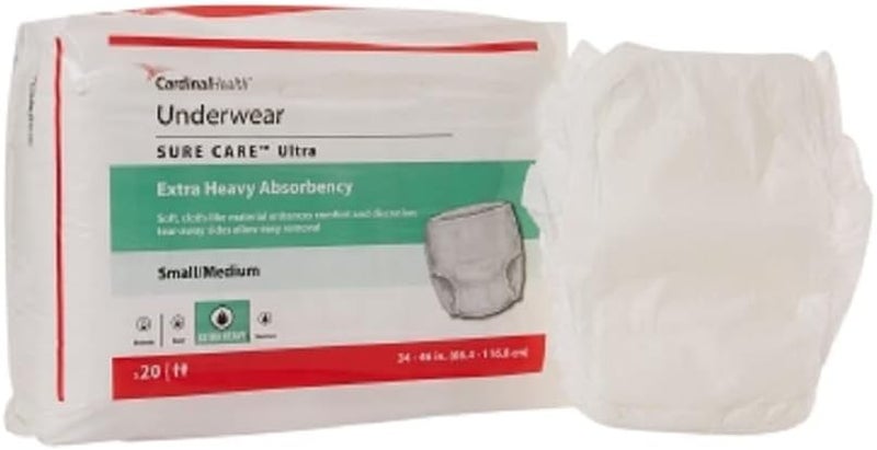 34103100 Sure Care Ultra Adult Heavy Absorbent Underwear White Medium Pack of 20