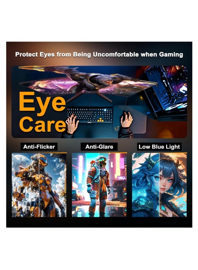SANSUI 24 Inch Curved Gaming Monitor up to 200 Hz MPRT 1ms with Built-in Speakers,FHD 1080P Computer Monitor Freesync 130% sRGB HDR,HDMI DP Ports VESA Mount Metal Stand(ES-G24C1 HDMI Cable Included) - Image 5