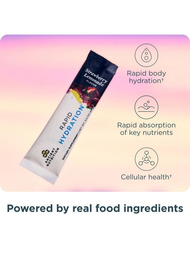 Ancient Nutrition Rapid Hydration Powder, Strawberry Lemonade, Electrolytes from Natural Sea Salts and Red Marine Algae, Supports Rapid Body Hydration and Cellular Health, 15 Servings - Image 3