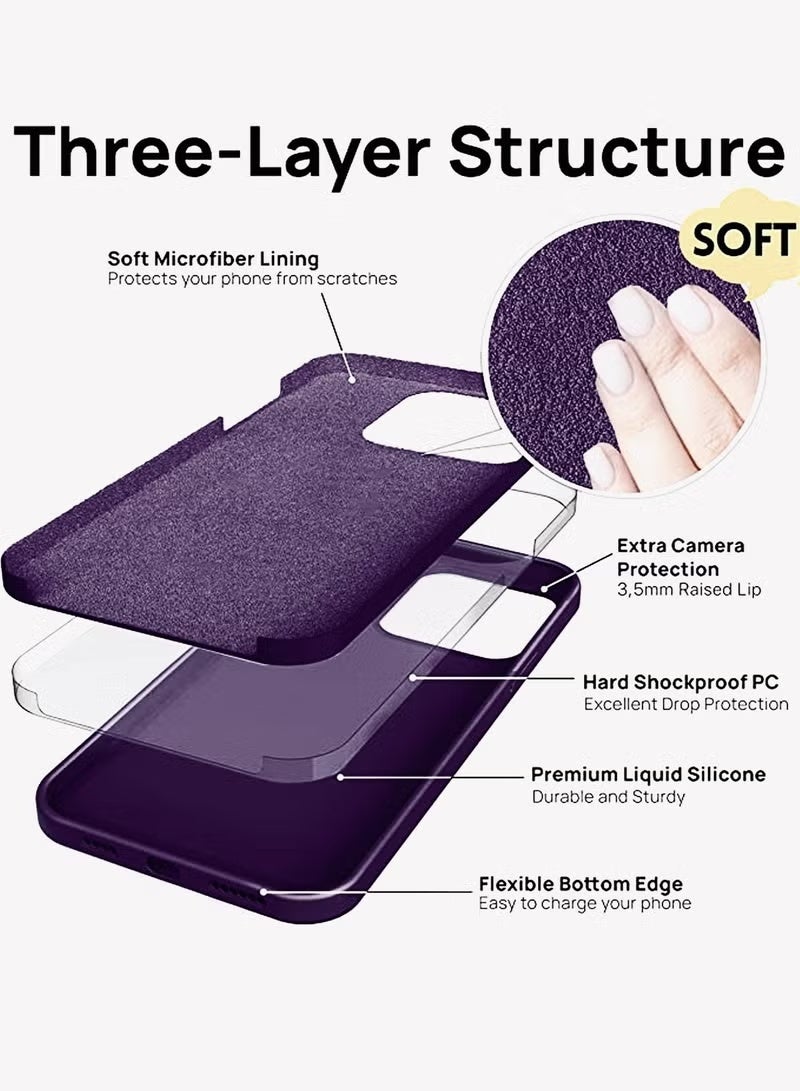 Bobo iPhone 14 Pro Max Case Liquid Soft Silicone iPhone 14 Pro Max Cover Anti Scratch with Inside Microfiber Lining Shockproof Protective Phone Case for iPhone 14 Pro Max 6.7 inch - Image 3