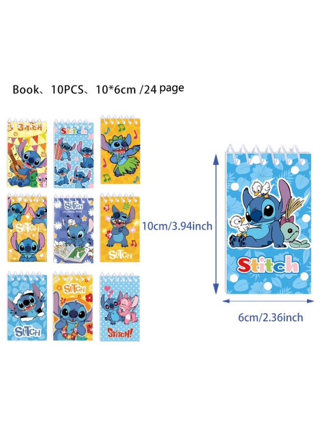 ستيتش 10 قطع - دفاتر دوامة بشخصية كرتونية ستتش، دفاتر صغيرة محمولة للطلاب - Image 3