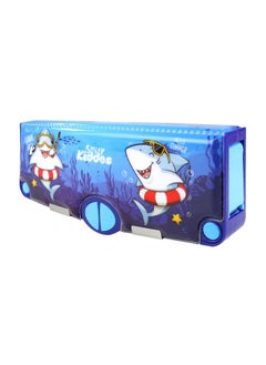 SMILY KIDDOS Smily Kiddos Multi Functional Pop Out Pencil Box for Kids Stationery for Children | 24.5 x 4 x 10cm | - Shark Theme - Blue  - Image 5