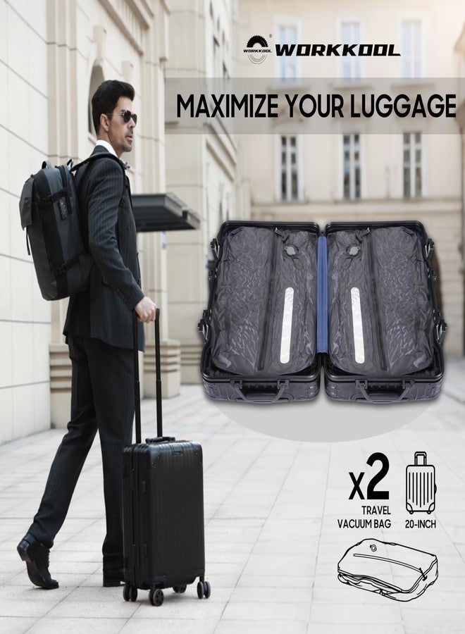WORKKOOL 41L Vacuum Packing Cubes for Travel with Pump,Waterproof Travel compression bags for Suitcase, Luggage, Backpack(Grey,Large Volume 41L,2-PACK) - Image 3