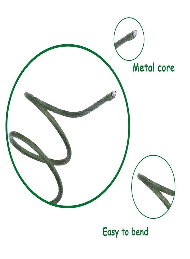 Xilanhhaa 100PCS 18Ga Floral Stem Wires,Green Paper Wrapped Wires,14 Inches Floral Stem Wire for DIY Crafts and Flower Arrangements - Image 4