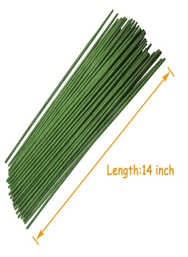 Xilanhhaa 100PCS 18Ga Floral Stem Wires,Green Paper Wrapped Wires,14 Inches Floral Stem Wire for DIY Crafts and Flower Arrangements - Image 2