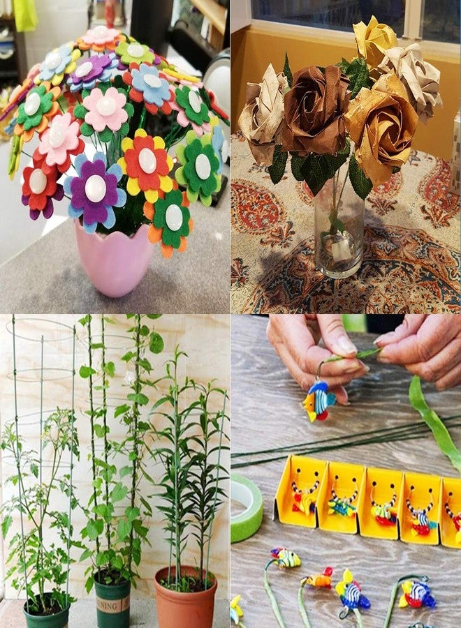 Xilanhhaa 100PCS 18Ga Floral Stem Wires,Green Paper Wrapped Wires,14 Inches Floral Stem Wire for DIY Crafts and Flower Arrangements - Image 5