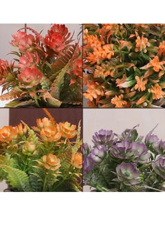 HomarKet 4 Pcs Mini Artificial Potted Plants Multicolor  - Image 3