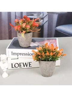 HomarKet 4 Pcs Mini Artificial Potted Plants Multicolor  - Image 2