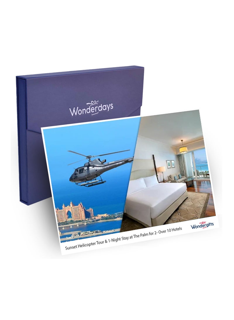 Wondergifts - Sunset Helicopter Tour & Opulent 1-Night Stay at The Palm Gift Box for Two - Over 10 Hotels Experience Gift with Free Spa gift Box - Image 1