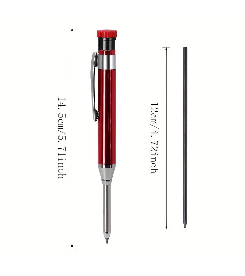 3 Pieces Stainless Steel Aluminum Rod Woodworking Pencil Set With Oxidized Paint Surface Marking Pen For Deep Hole Marking Writing And Crafting - Image 3