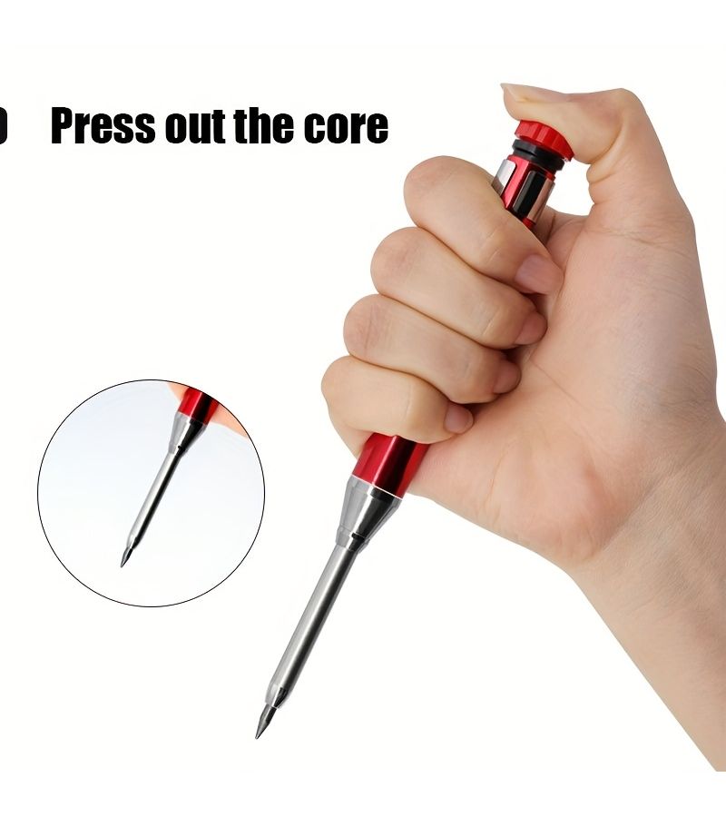 3 Pieces Stainless Steel Aluminum Rod Woodworking Pencil Set With Oxidized Paint Surface Marking Pen For Deep Hole Marking Writing And Crafting - Image 5
