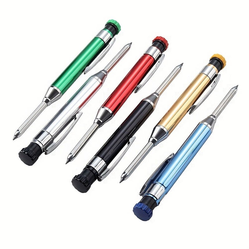 3 Pieces Stainless Steel Aluminum Rod Woodworking Pencil Set With Oxidized Paint Surface Marking Pen For Deep Hole Marking Writing And Crafting - Image 4