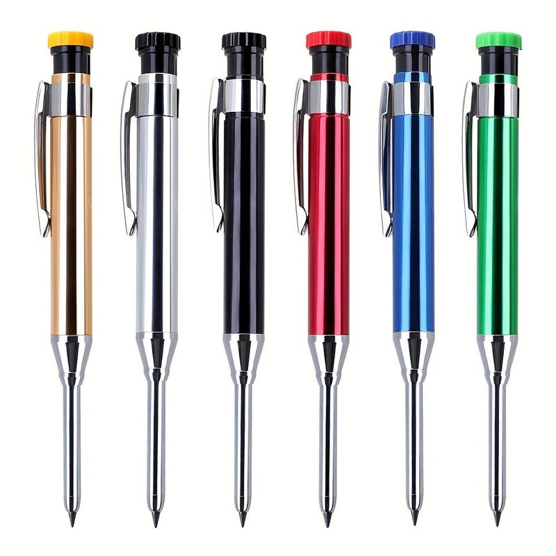 3 Pieces Stainless Steel Aluminum Rod Woodworking Pencil Set With Oxidized Paint Surface Marking Pen For Deep Hole Marking Writing And Crafting - Image 1
