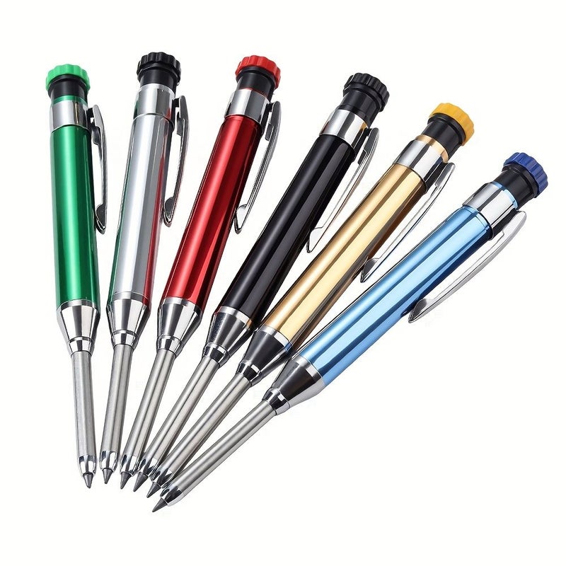 3 Pieces Stainless Steel Aluminum Rod Woodworking Pencil Set With Oxidized Paint Surface Marking Pen For Deep Hole Marking Writing And Crafting - Image 2