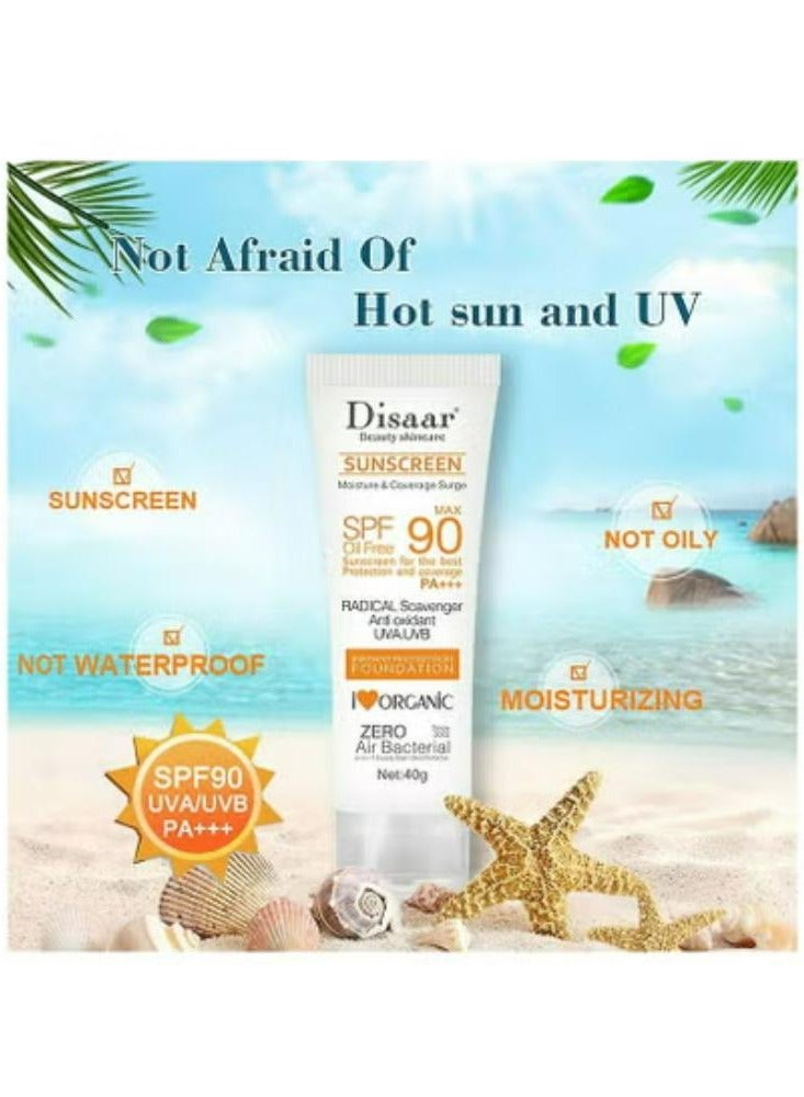 ديسار كريم أساس للحماية الفورية من الشمس بعامل حماية 90، 40 جم