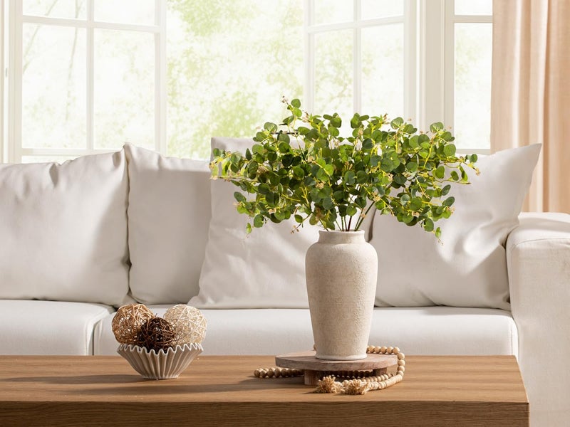 ooit Ceramic Flower Vase, 11 Inch Large White Flower Vase Tall Rustic Farmhouse Decorative Vase Floral Pottery Vases for Home Decor Table Living Room Entryway Mantel Bedroom Bathroom Kitchen - White - Image 5